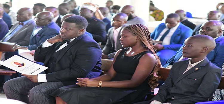 The late Oulanyah's children during the service